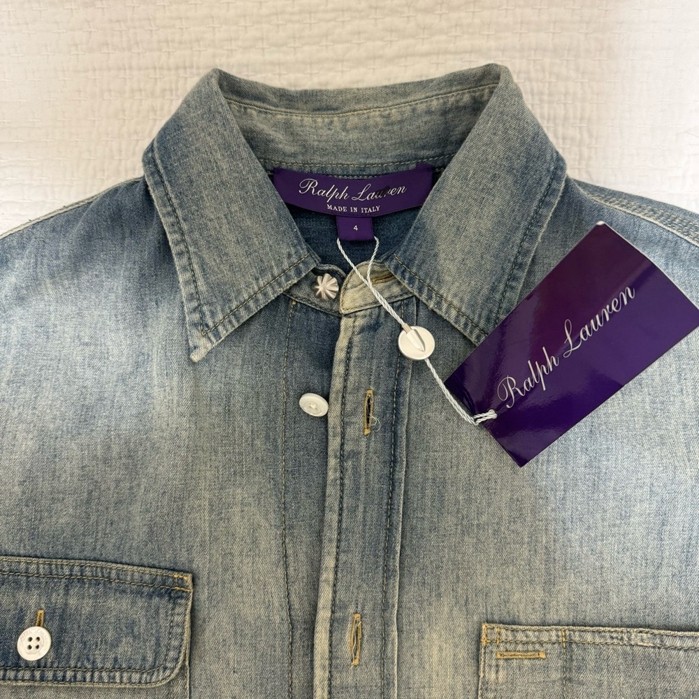 Ralph Lauren collection Light Blue Denim Shirt, size 4, brand new. Women’s - Picture 4 of 9